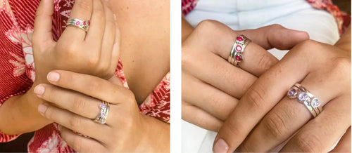 Petite Tri-Cut Stacker Rings