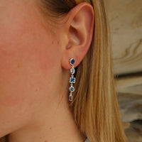 21 Year Gemstone Earrings - Blues