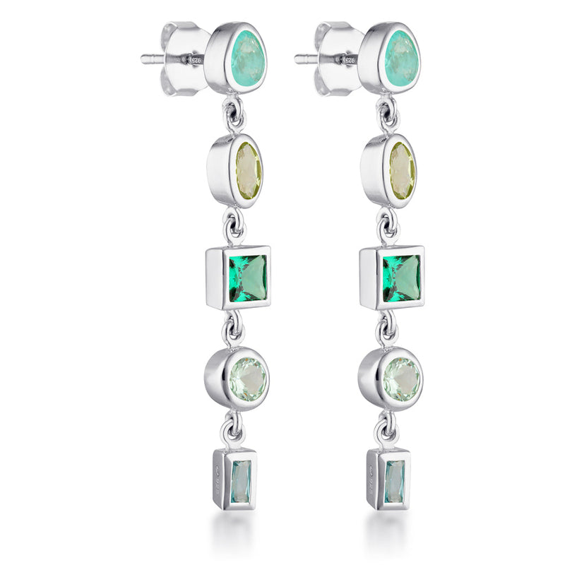 21 Year Gemstone Earrings - Greens