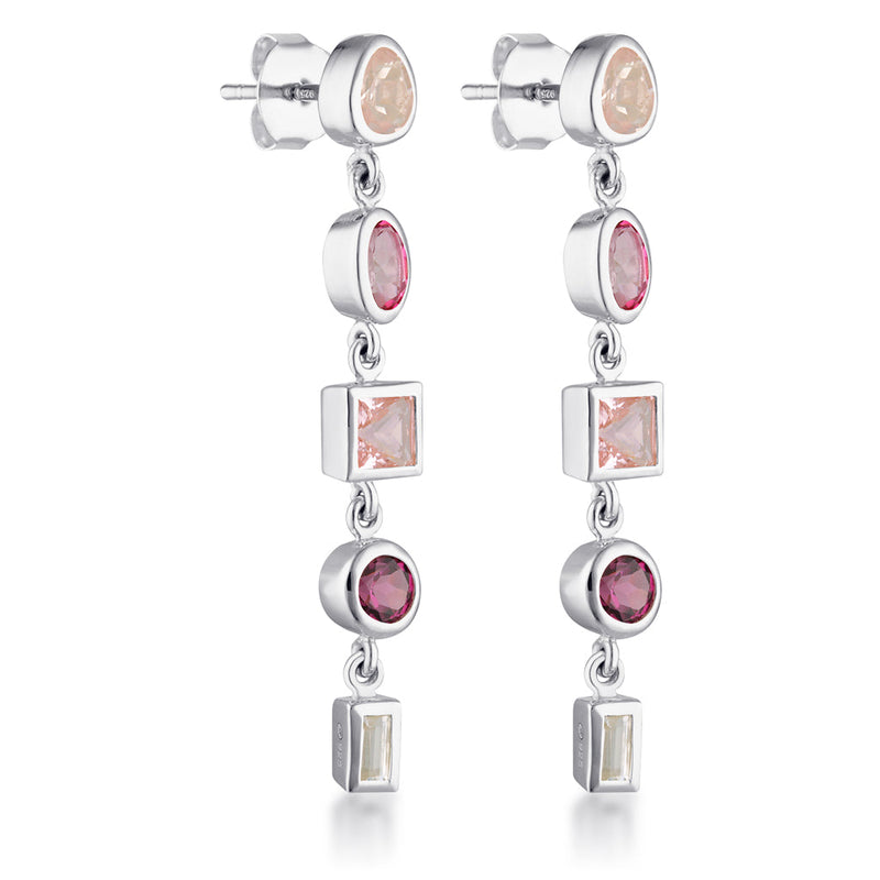 21 Year Gemstone Earrings - Pinks