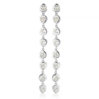 Cascade Earrings - White Sapphire with Butterfly Back - Eight per side