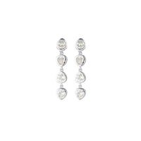 Cascade Earrings - White Sapphire with Butterfly Back - Four per side