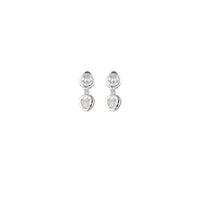 Cascade Earrings - White Sapphire with Butterfly Back - Two per side