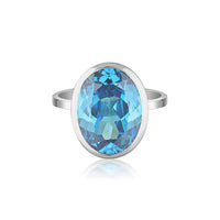 Celebration Stacker Ring - Large Oval - Blue Zircon