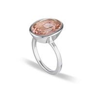 Celebration Stacker Ring - Large Oval - Blush Quartz