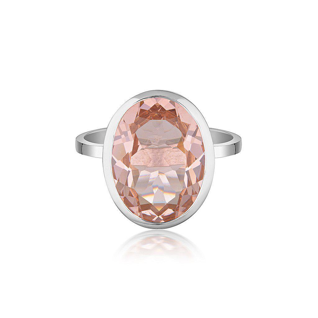 Celebration Stacker Ring - Large Oval - Blush Quartz