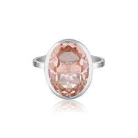 Celebration Stacker Ring - Large Oval - Blush Quartz