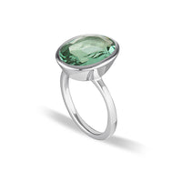 Celebration Stacker Ring - Large Oval - Green Amethyst