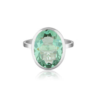 Celebration Stacker Ring - Large Oval - Green Amethyst