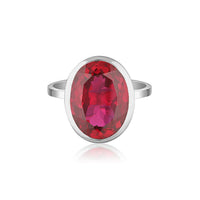 Celebration Stacker Ring - Large Oval - Red Corundum