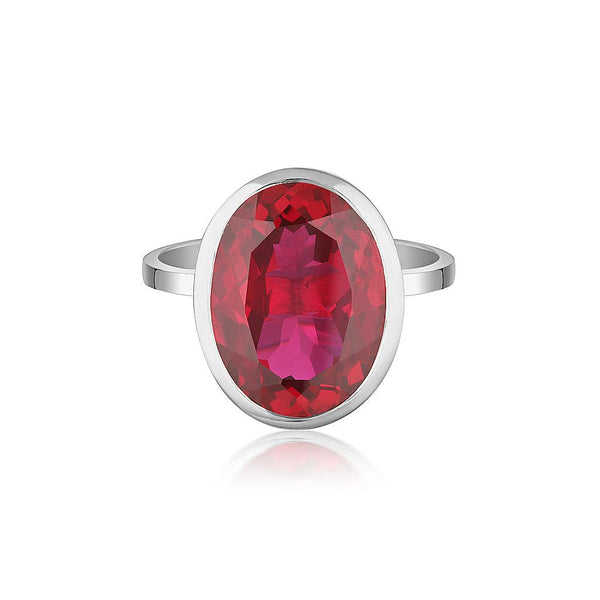 Celebration Stacker Ring - Large Oval - Red Corundum