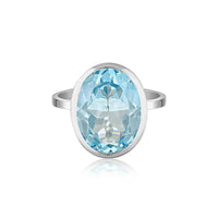 Celebration Stacker Ring - Large Oval - Sky Blue Topaz