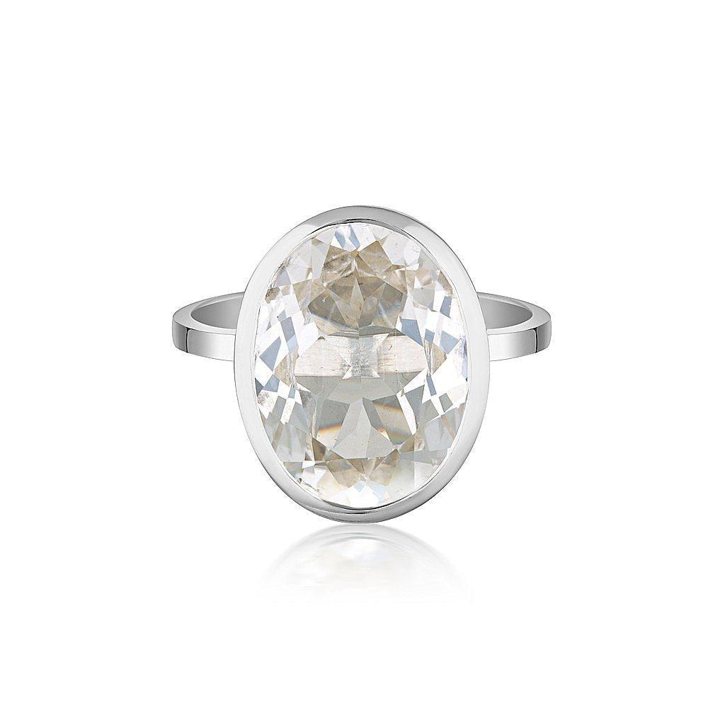 Celebration Stacker Ring - Large Oval - White Sapphire