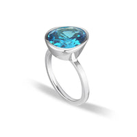 Celebration Stacker Ring - Large Tri-Cut - Blue Zircon