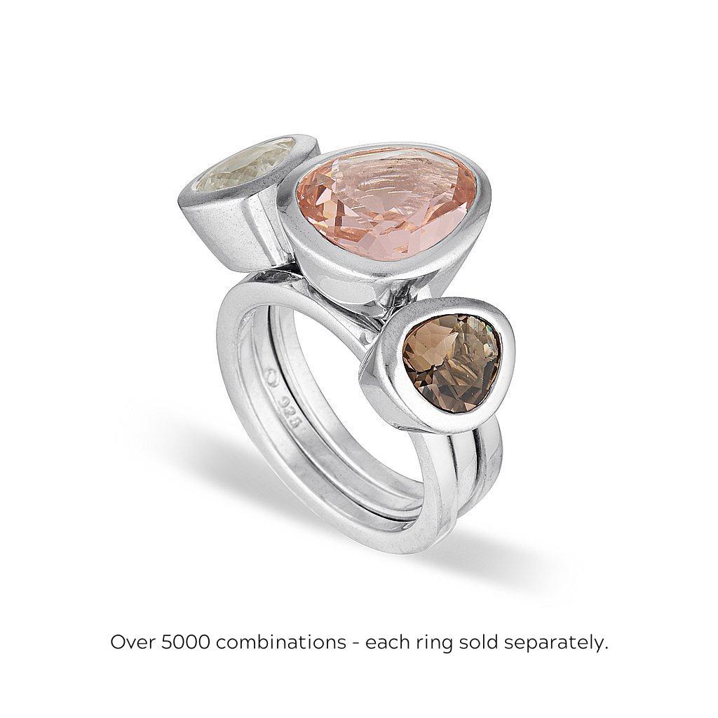 Celebration Stacker Ring - Large Tri-Cut - Blush Quartz