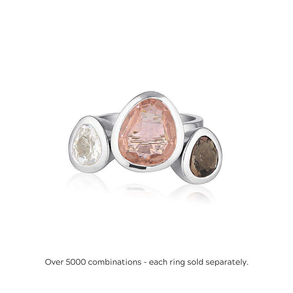 Celebration Stacker Ring - Large Tri-Cut - Blush Quartz