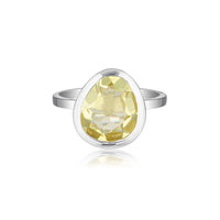 Celebration Stacker Ring - Large Tri-Cut - Lemon Quartz