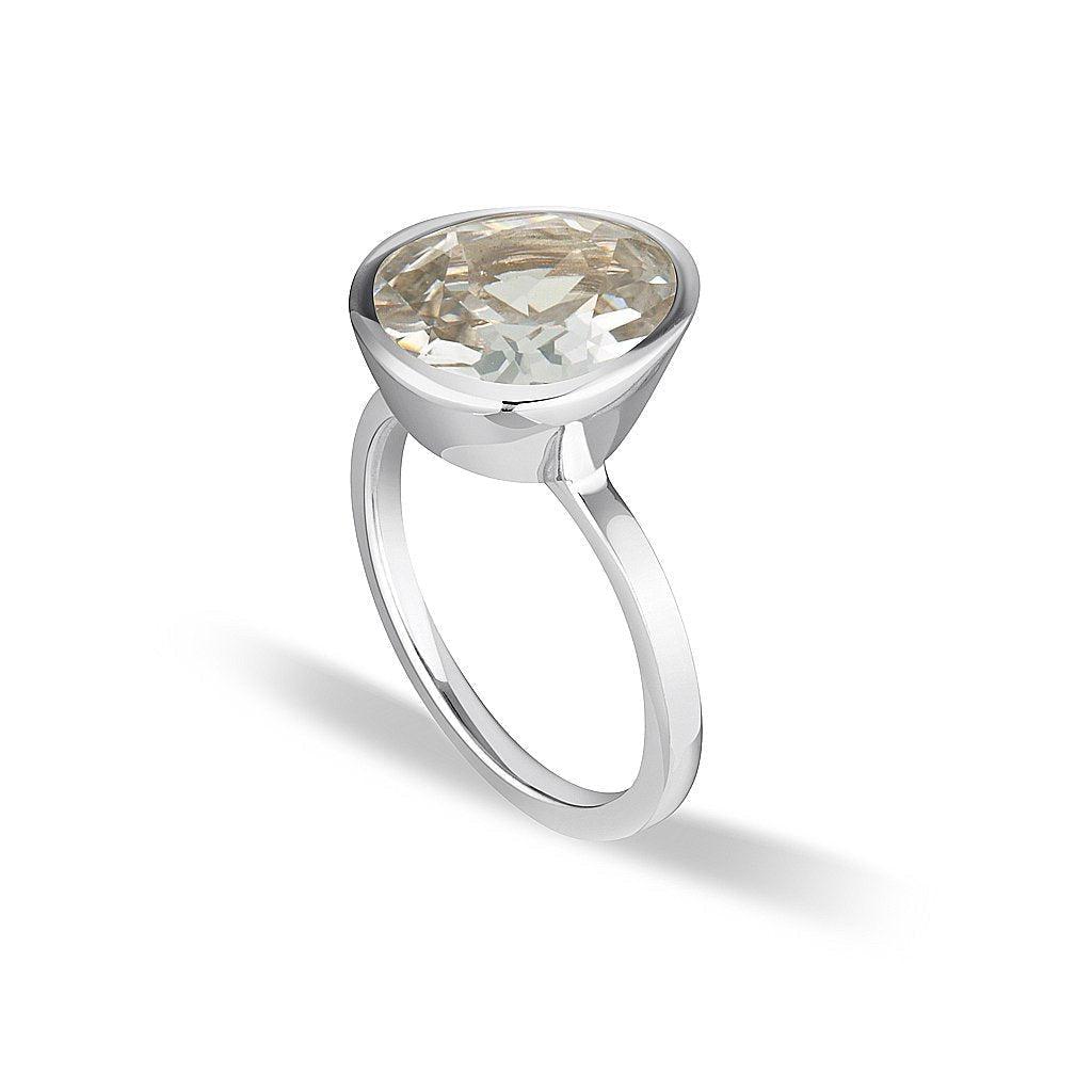 Celebration Stacker Ring - Large Tri-Cut - White Sapphire