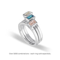 Celebration Stacker Ring - Small Emerald Cut Rectangle - Blue Zircon