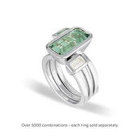 Celebration Stacker Ring - Small Emerald Cut Rectangle - Green Amethyst
