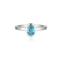 Celebration Stacker Ring - Small Oval - Blue Zircon