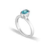 Celebration Stacker Ring - Small Oval - Blue Zircon