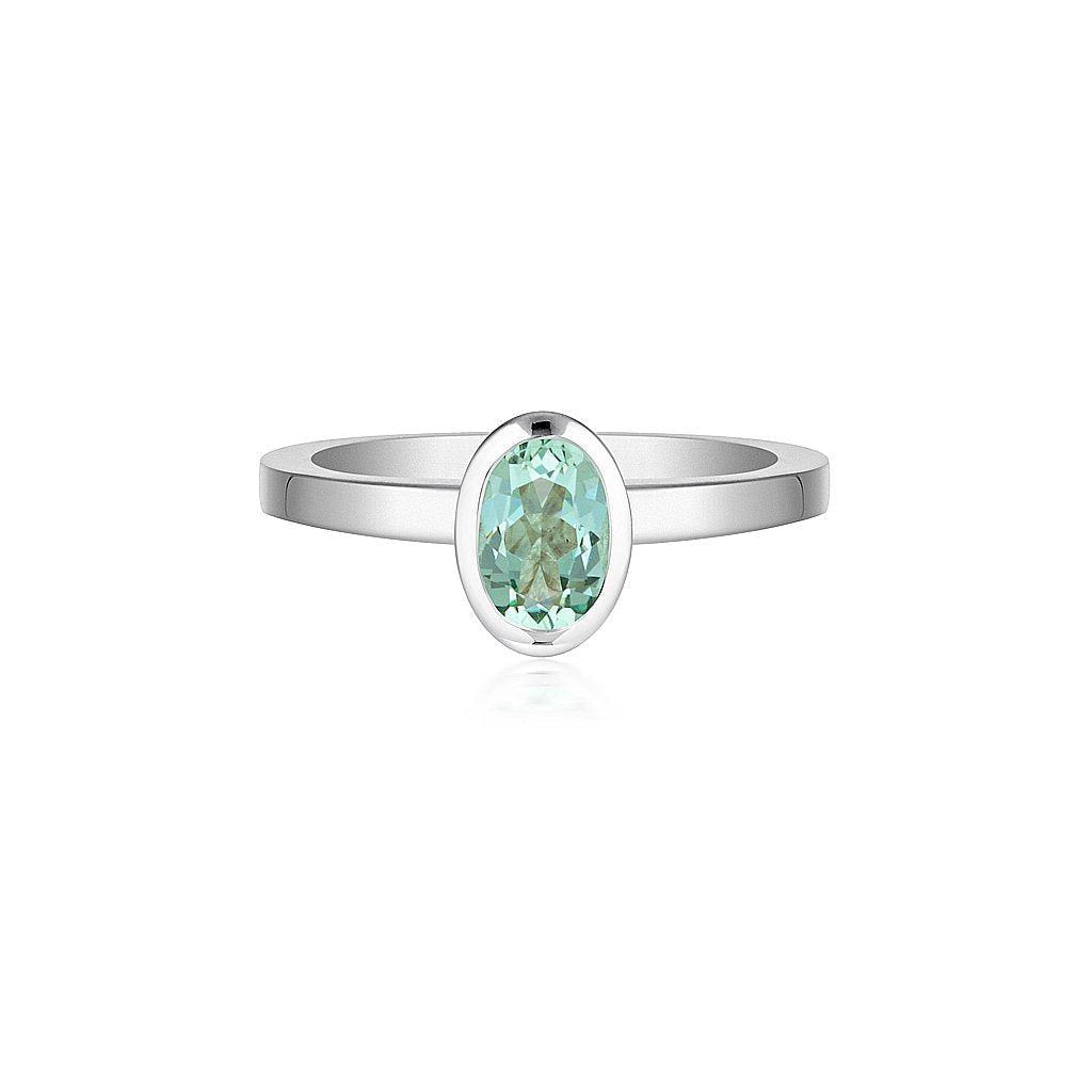 Celebration Stacker Ring - Small Oval - Green Amethyst