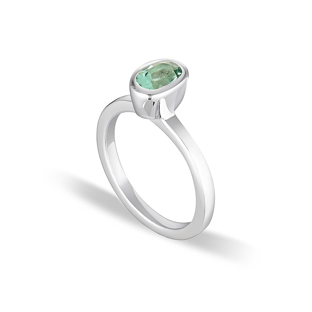 Celebration Stacker Ring - Small Oval - Green Amethyst