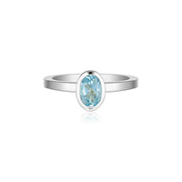 Celebration Stacker Ring - Small Oval - Sky Blue Topaz