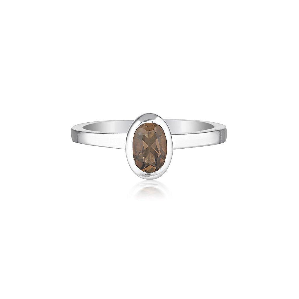 Celebration Stacker Ring - Small Oval - Smoky Quartz