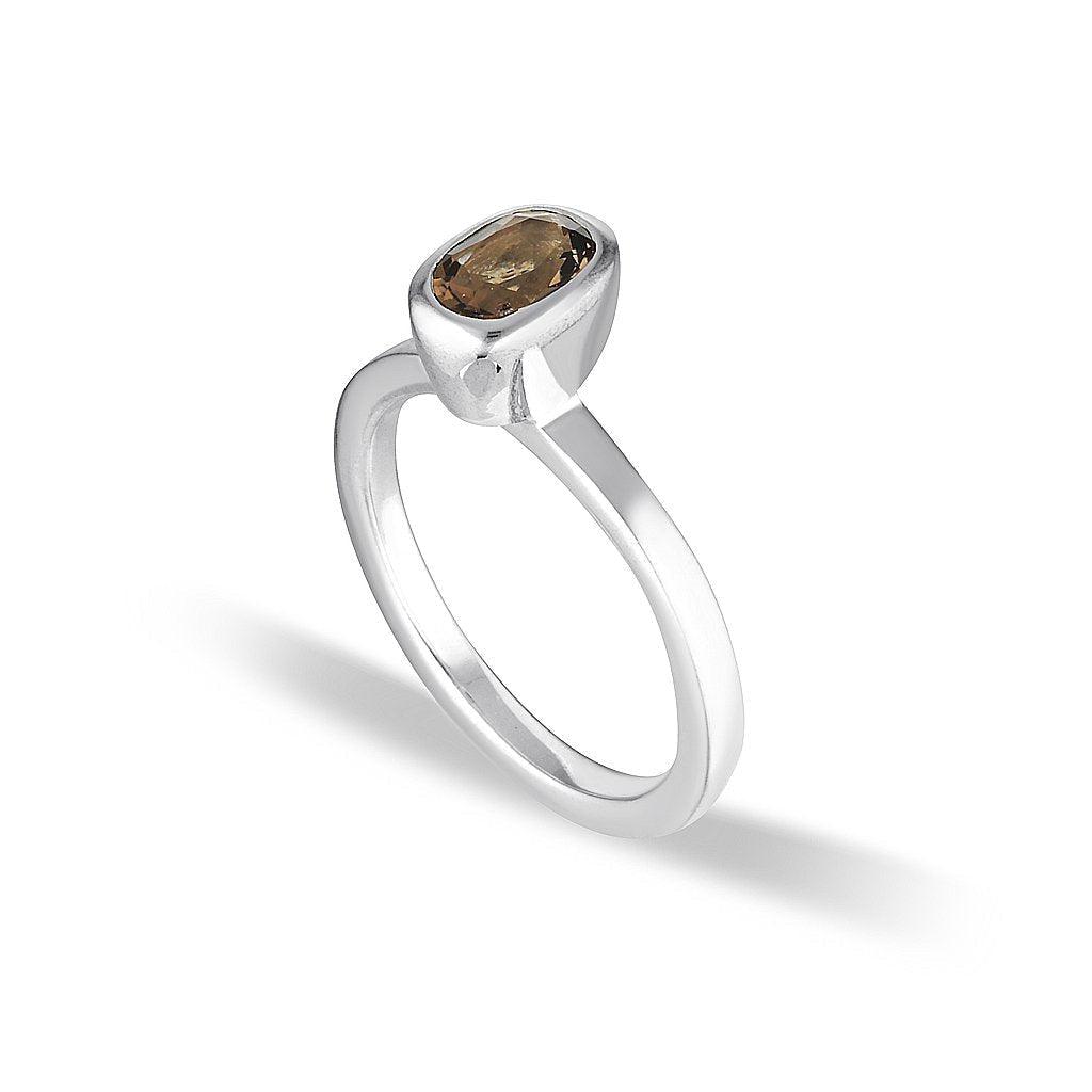 Celebration Stacker Ring - Small Oval - Smoky Quartz