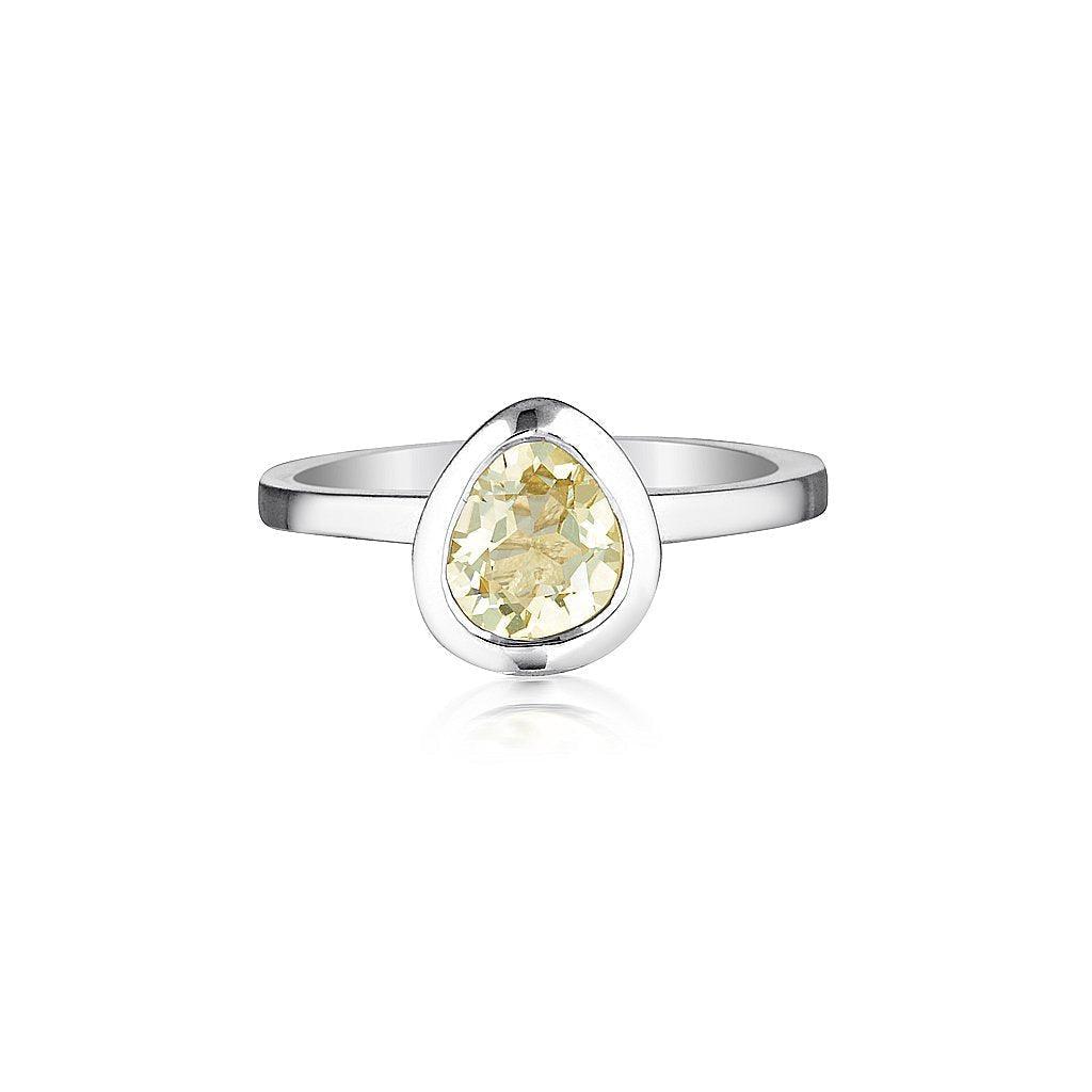 Celebration Stacker Ring - Small Tri-Cut - Lemon Quartz