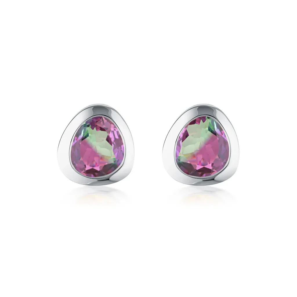 Celebration Stud Earrings - Watermelon Corundum