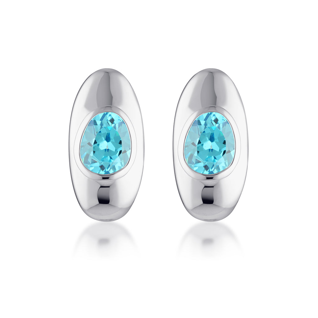 Elevate Gemstone Earrings | Blue Zircon - LUbyKate