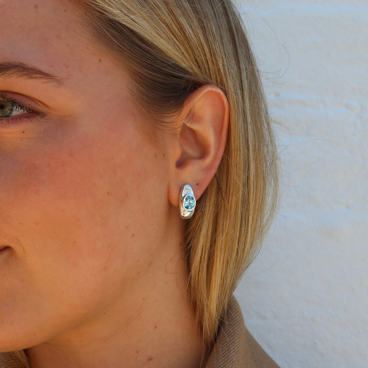 Elevate Gemstone Earrings | Blue Zircon - LUbyKate