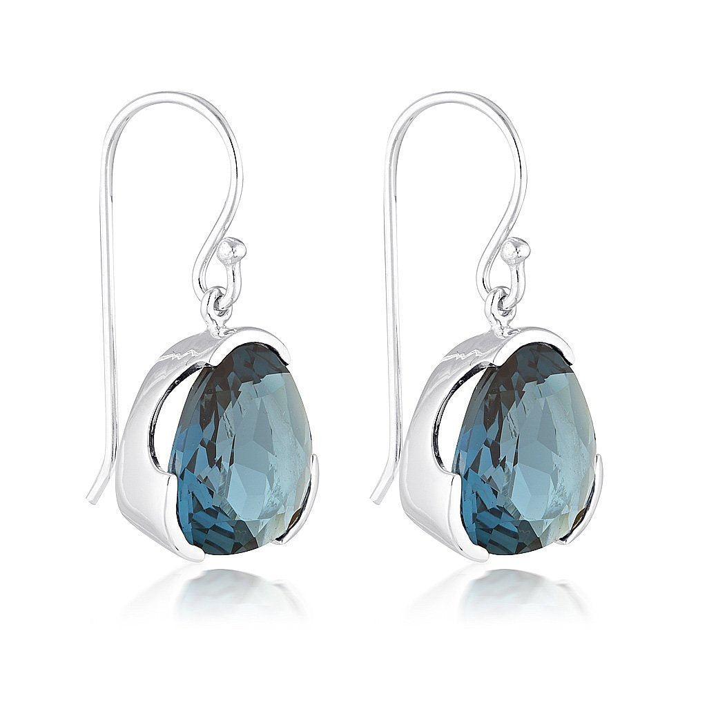 Everyday Gemstone Earrings - London Blue Topaz