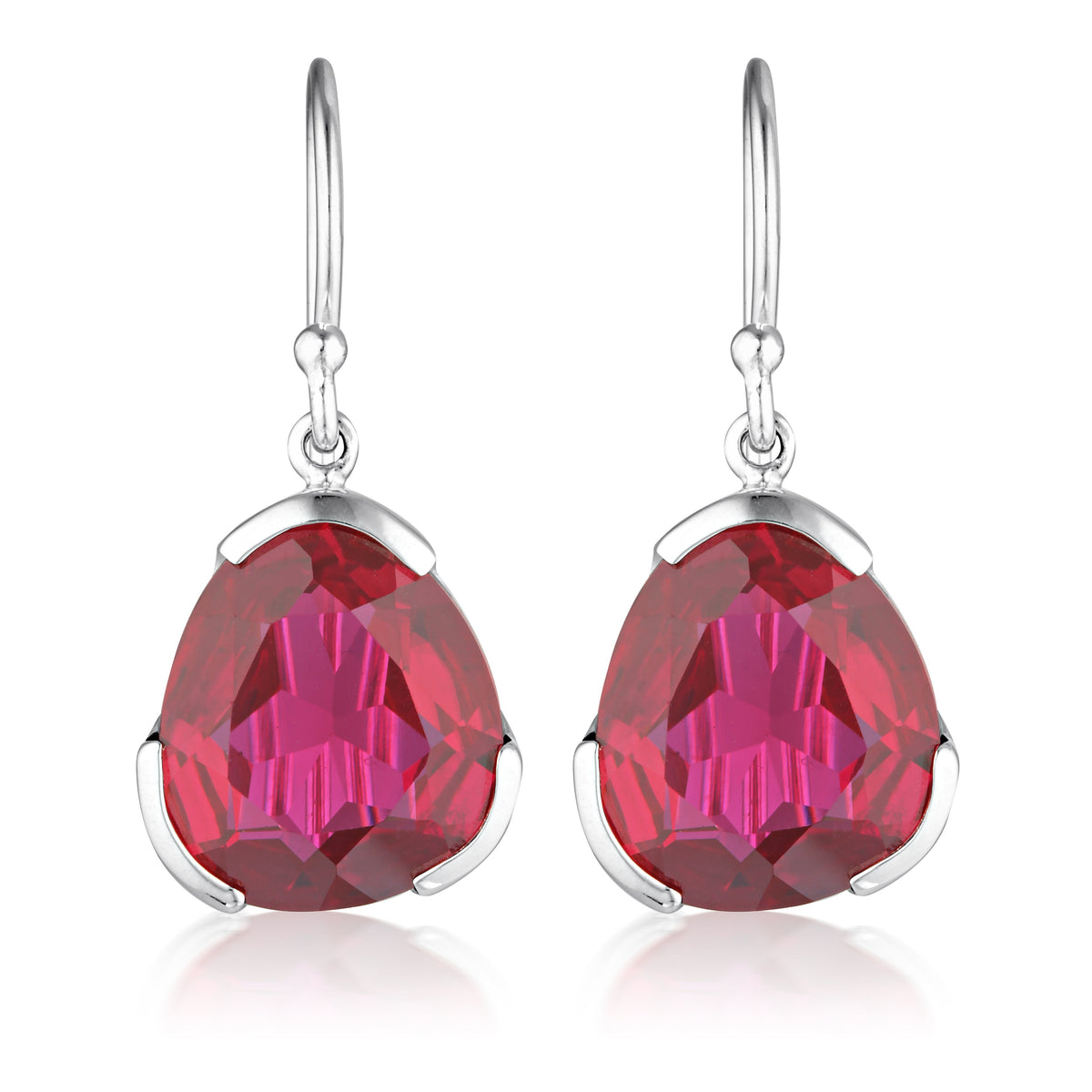 Everyday Gemstone Earrings - Ruby Red Corundum