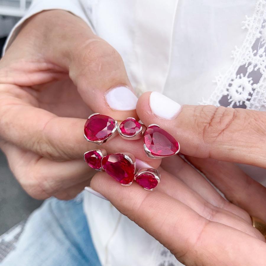 Everyday Gemstone Ring Ruby Corundum Duet