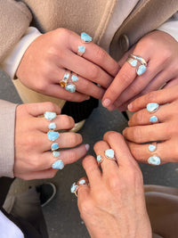 Everyday Gemstone Ring Sterling Silver - Larimar Duet | UbyKate