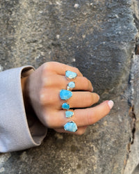 Everyday Gemstone Ring Sterling Silver - Larimar Duet | UbyKate