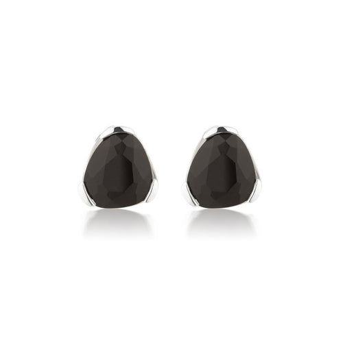 Everyday Gemstone Stud Earrings - Black Agate