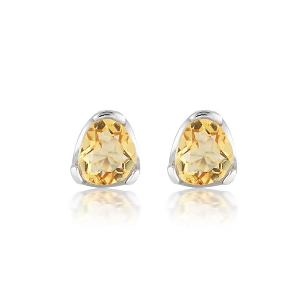 Everyday Gemstone Stud Earrings - Citrine