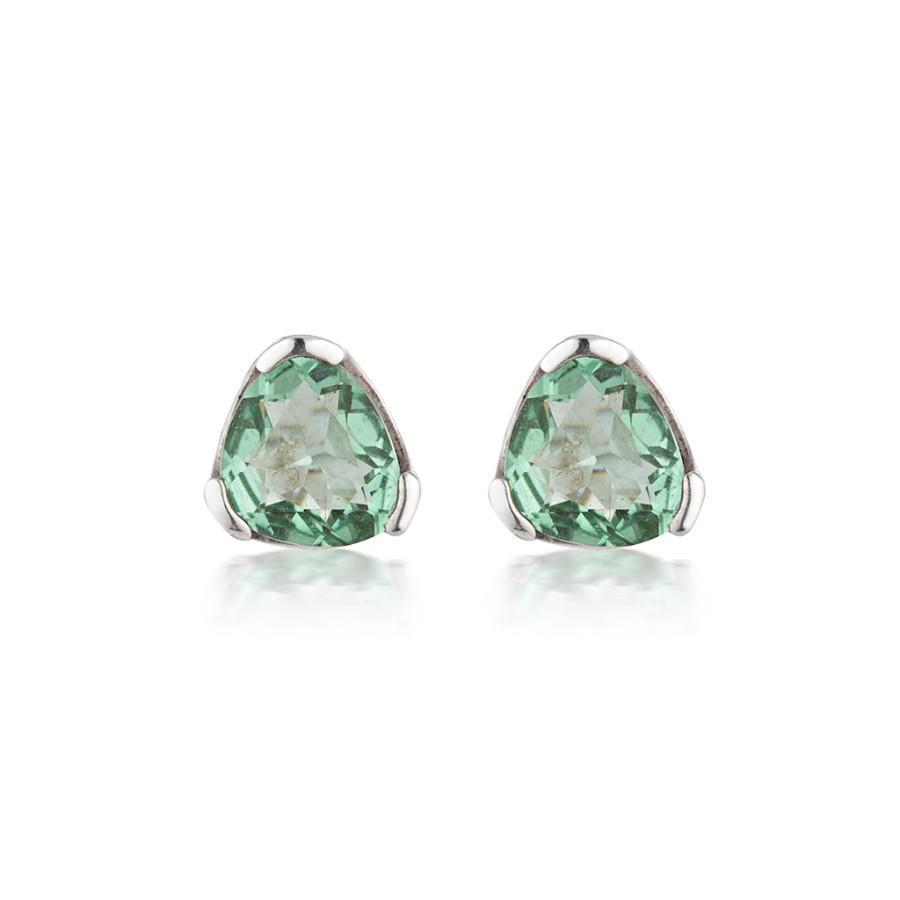 Everyday Gemstone Stud Earrings - Green Amethyst