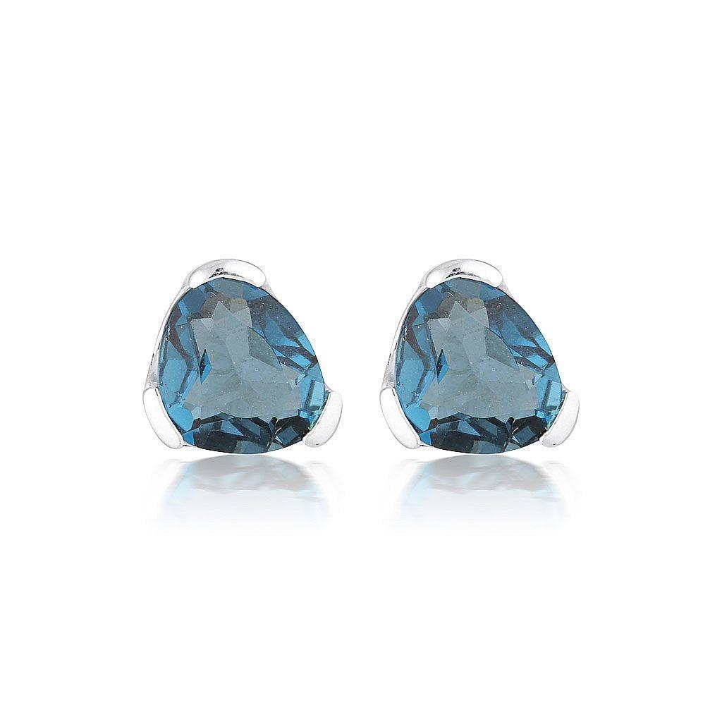 Everyday Gemstone Stud Earrings - London Blue Topaz