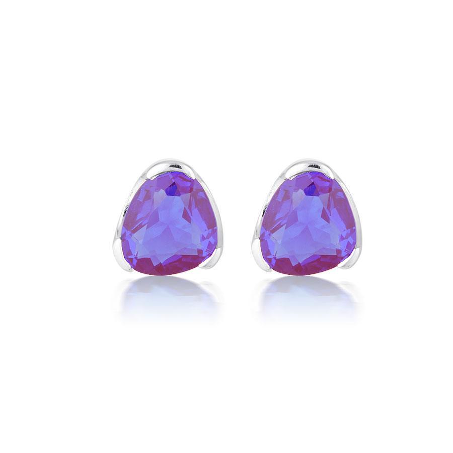 Everyday Gemstone Stud Earrings - Purple Amethyst