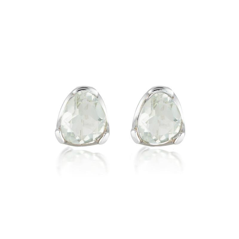 Everyday Gemstone Stud Earrings - White Sapphire