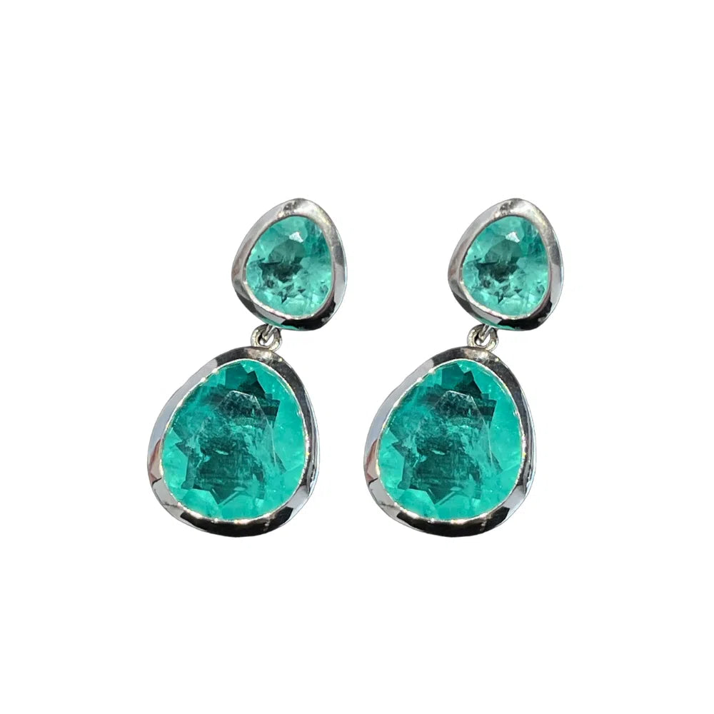 Evolution Duet Earrings - Paraiba Nano Quartz