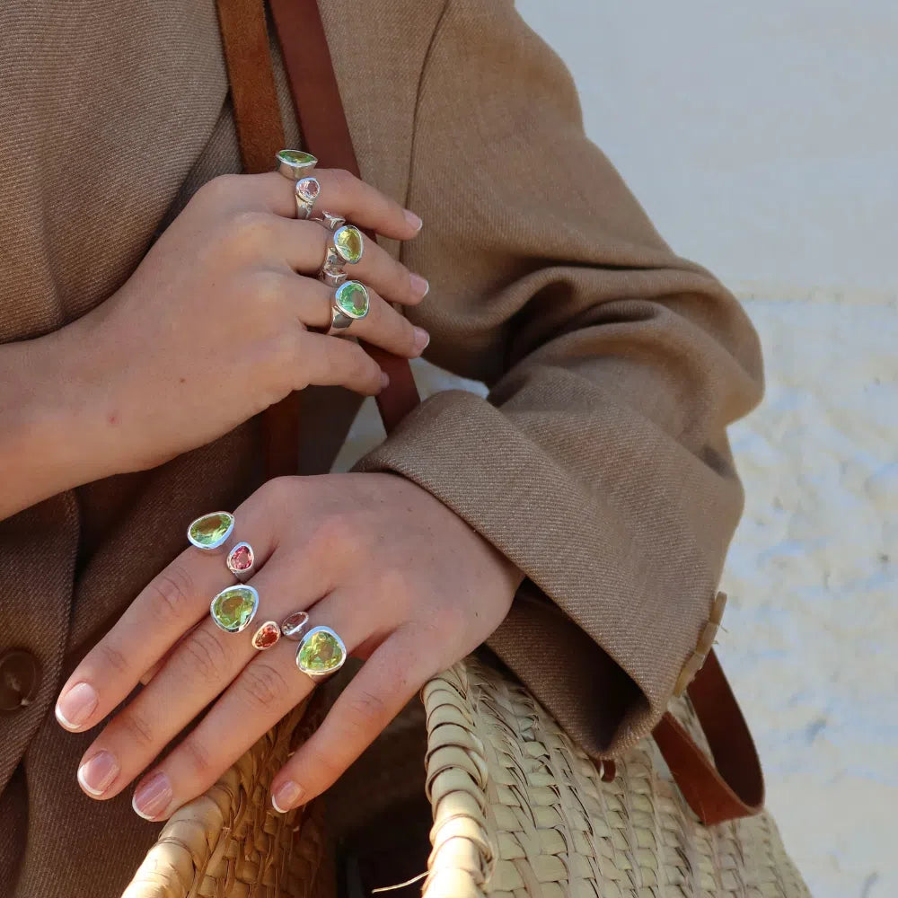 Evolution Duet Gemstone Ring | Sunset + Lemon Lime