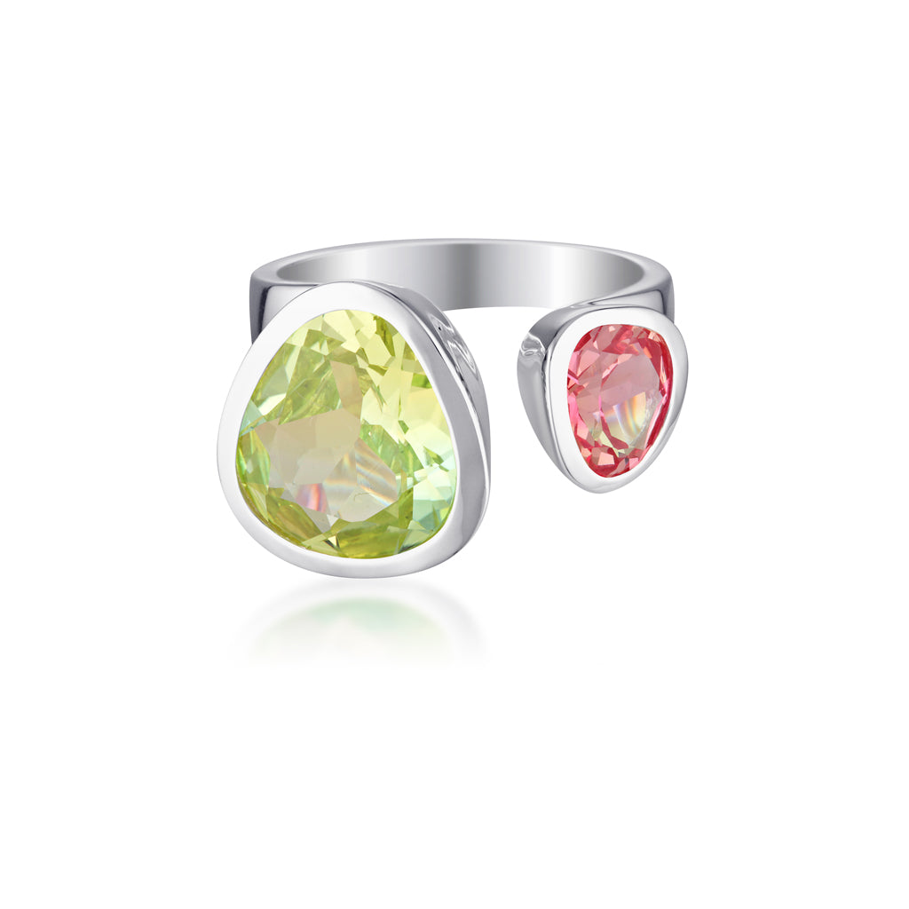 Evolution Duet Gemstone Ring | Sunset + Lemon Lime