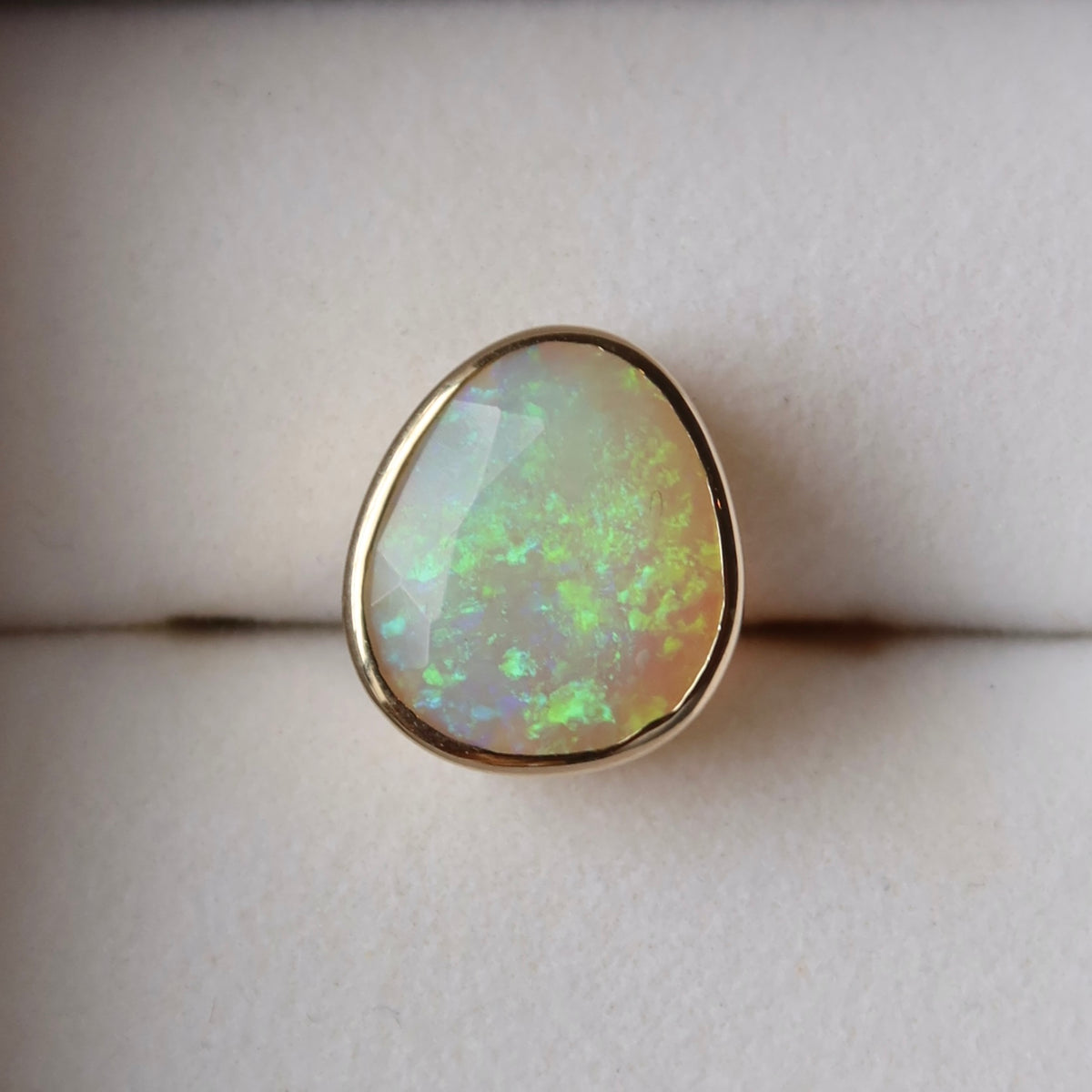 Evolution Pendant - 9ct Yellow Gold - Mint Coloured Australian Opal